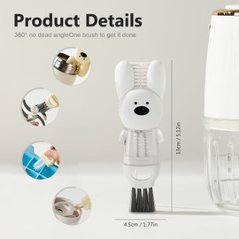 3 PCS Bottle Brush Upgrade 4 in 1 Cup Lid Gap Cleaning Brush Set, Multifunctional Insulation Bottle Cleaning Tools, cup lid cleaning brush Tiny Silicone Cup Holder Cleaner, Home Kitchen Cleaning Tools