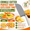 JAYVAR Stainless Steel Crinkle Cutter,Large French Fry Cutter for Potatoes