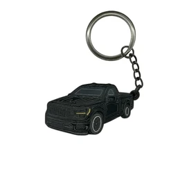 Compatible with Ford F150, Coyote Keychain – Metal Truck Key Ring, Pickup Accessory (Black)