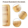 2pcs Bamboo Hair Comb Set, Natural Bamboo Wood Tail Combs