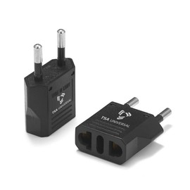 United States to Macedonia Travel Power Adapter to Connect North American Electrical Plugs to Macedonian Outlets for Cell Phones, Tablets, eReaders, and More (2-Pack, Black)