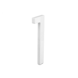 Montague Metal Products MHN-12-F-WE1-1 Solid Brushed Aluminum Modern Floating Address House Numbers, 12", Powder Coated White