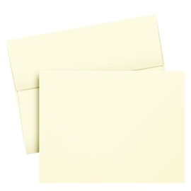 A2 Blank Cream, Natural, Off White Flat Note Cards and Envelopes Heavyweight Cards for Greeting Cards, Invitations, Postcards, Announcements 4.25 x 5.5 50 per Pack NOT A Fold Over Card