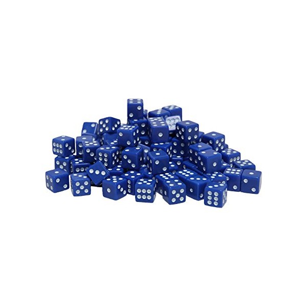WE Games Blue Square Cornered Dice - 100 Pack