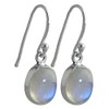 I-be, Rainbow Moonstone Gemstone Earrings Oval 925 Silver, Length 3