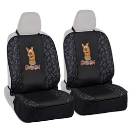 Scooby Doo Waterproof Car Seat Covers for Dogs, 2 Pack Front Seat– Heavy Duty Black Oxford Automotive Front Seat Protector for Pets, Interior Covers for Auto Truck Van SUV