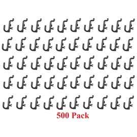 JSP Manufacturing Peg Board Plastic J Hook Style Hooks | Garage Tool Storage Craft Hooks Pegboard Asscessories (500, Black)