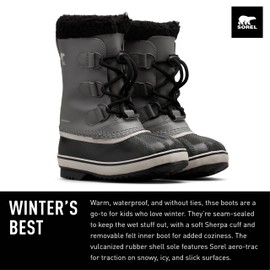 SOREL Children's Yoot Pac TP Waterproof Boot - Quarry, Black - 5
