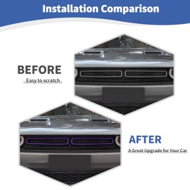 JOSHELA for Challenger Grille Insets Trim Cover Fit for Dodge Challenger 2015 up Purple Exterior Accessories 2pcs