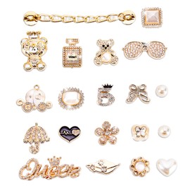 Bling Shoe Charms Girly Charms Bling Chain Shoes Accessories for Women Flower Clog Shoes Decoration Jewels Bling Cute Dcor for Girl Shoes Butterfly Jewelry Decorations for Party Favors Birthday Gifts