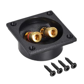 uxcell 2-Way Square Speaker Box Terminal Binding Post for Stereo Connectors Subwoofer Plugs 1pcs Narrow Type