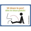 immi 6 x Sitting Pee Fun Stickers A7 (Small) for