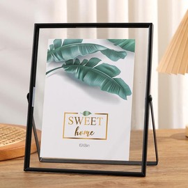 Modern Minimalist Style Photo Frame, 1 Count Metal Photo Display Frame, Acrylic Transparent Surface Decorative Frame for Home Living Room Office School - Color: Black, Size: 6*8inch