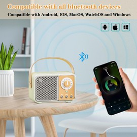 LUKADER Retro Bluetooth Speaker, Vintage Decor, Wireless Portable Mini Bluetooth Speaker, Small Cute Stylish Vintage Speakers for Kitchen Desk Bedroom Home Office Party Outdoor Gift Lime