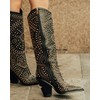 iiimmu Knee High Boots Women Black Pointed Toe and Chunky