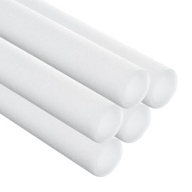 uxcell 5 Pcs Pipe Insulation Foam Tube, 1.1" x 1/5" Hollow Tube Covers Wrap 3.3 Feet for Outdoor Winter Freeze Protection Irrigation Hot Cold Water Pipe, White