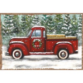 Primitives by Kathy Holiday Themed Red Truck Paper Placemat Pad, 17.5" x 12"
