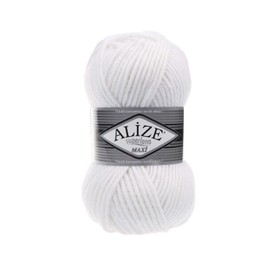 Alize SuperLana Maxi 25% Wool 75% Acrylic per Ball 100 g 100 m 4 Balls - 55 White