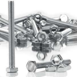 SWTYExt Hex Screws M8 x 70 mm Bolt and Hex Nut Set DIN 933 / ISO 4017 Stainless Steel Screws A2 V2A Male Hexagon Full Thread Screws with Metric Machine Screws (15 Sets)