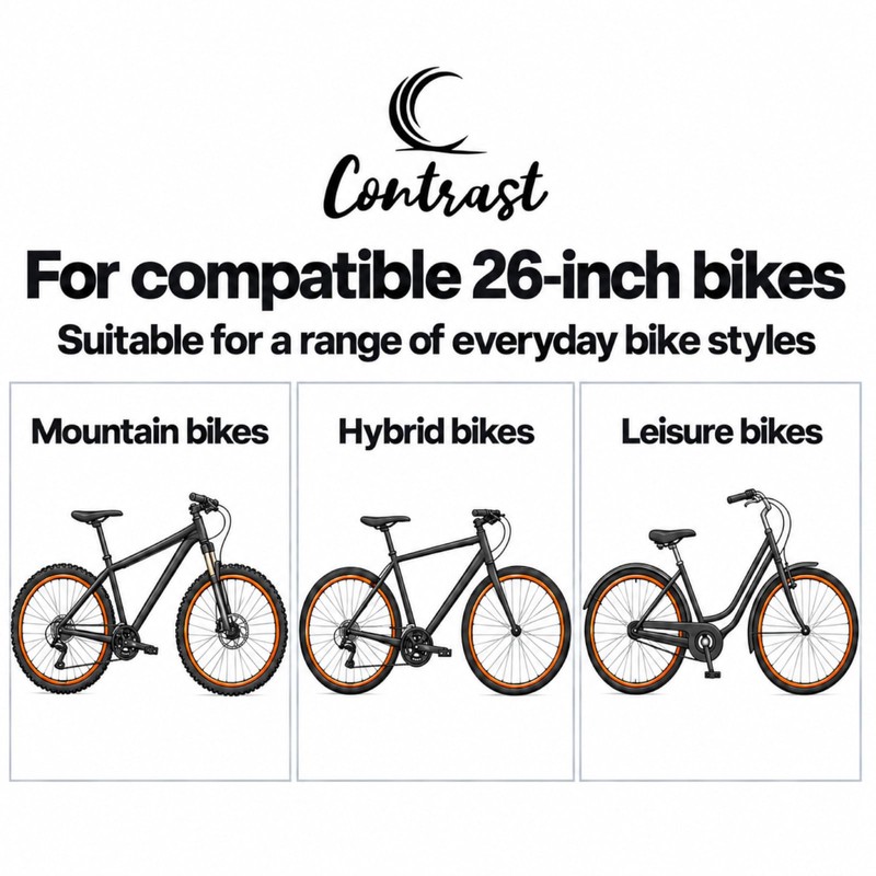 Contrast 26 Inch Bike Inner Tubes, Pair, 1.75-2.10, 40mm Schrader