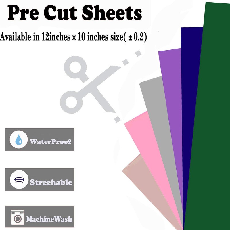 Paquete de hojas de vinilo de transferencia de calor HTV
