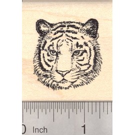 Tiger Face Rubber Stamp, Small