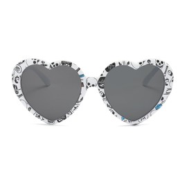 YAMEIZE Trendy 90s Love Heart Polarized - Sunglasses for Women Men Retro Heart Shaped Glasses Vintage Coloful Funny Party Outdoor