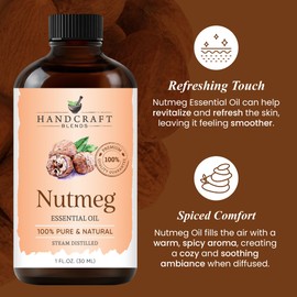Handcraft Blends Nutmeg Essential Oil - 1 Fl Oz - 100% Pure and Natural - Premium Grade Essential Oil for Diffuser and Aromatherapy
