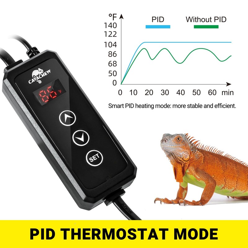 CAVACHEW Dimming Thermostat Reptile, Thermostat for Reptile Heat Lamp Mats