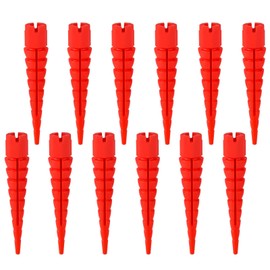 12pcs Wood Wall Anchor Plugs, Door Hinge Hole Repair Kit Stripped Screw Hole Repair Kit Screw Hole Repair Kit Fits Wood Screws Sizes #2 to #16 for Wood Hollow Door Fixing Stripped Screw Holes(Red)