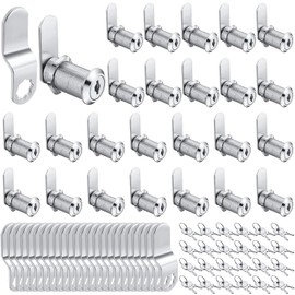 Kenning 24 Sets Cabinet Locks with Keys Cabinet Lock for Secure Drawer Mailbox RV Storage Box Replacement Lock, Zinc Alloy (1-1/2''Cylinder Length, 1-3/8'' Max Panel Thickness)