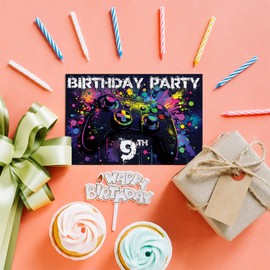 9th Birthday Party Invitations Kids - Video Gamer Gaming 20 Pack - Childrens Birthday Invitations for Boys/Girls A6 Bday Party Invites Invitation Cards with Folding Envelopes