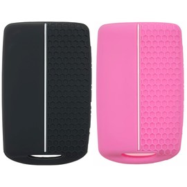 REPROTECTING Silicone Rubber Key Fob Cover Compatible with 2019-2024 Mazda 3 6 CX-30 CX-5 CX-9 CX-50 (Black/Pink, 4 Buttons/Silicone)