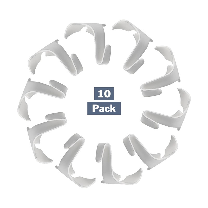 STAS Molding Hooks for Picture Rails - 10 Pack, White