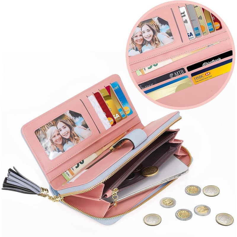Pomelo Best Womens Wallet RFID Blocking Large Capacity Long Purse