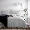 The Linen Yard Hebden Single Duvet Cover Set, Cotton, Grey,
