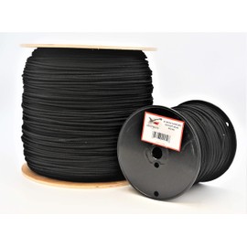 GREAT WHITE ROC371 3,000' Trick Line-Cotton Tie Line, Black, Unglazed, Cotton Cover with Polyester Core for Added Strength, Theatrical Cord, Multipurpose Utility, #4 (1/8 inch x 3,000ft) Made in USA