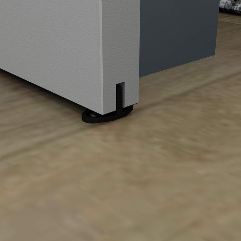 JUBEST Black Aluminum Floor Guide for Sliding Barn Door Hardware