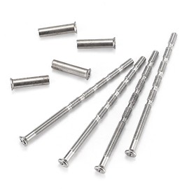 48pcs Door Handle Screws M3 Door Handle Fixing Screws, Chrome Door Handle Bolt Through Fixings, Widely Used for Furniture Escutcheons Cabinet Drawers