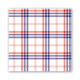 Michel Design Works Luncheon Napkins, Paisley & Plaid (Red, White, and Blue Plaid Design)