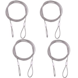 HOUSON 4 PCS Steel Rope with Eyelets, wire rope safety cable steel cable (1.4m x 4mm)