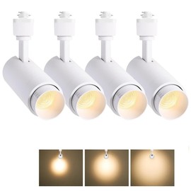 ELEGLO 12W Zoomable Track Lighting Heads,H Type Track Light Heads for Accent Retail Artwork,Dimmable LED H Track Lighting 4000K Daylight 110V,15° to 60° Beam Angle 4 Pack (White)