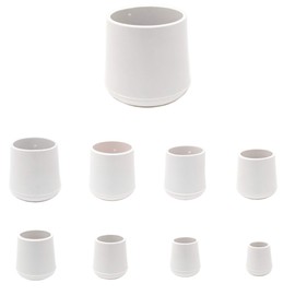 19mm Rubber Feet, White Tube End Caps, Pack of 4 Ferrules for Furniture & Chair Legs - Made in Germany (See Second Image for Ordering Guide)
