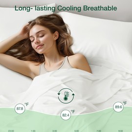 Love's cabin King Size Sheet Set, Cooling Sheets for King Size Bed Set, 100% Rayon Derived from Bamboo, Breathable & Soft Deep Pocket Up to 16", Hotel Luxury Silky Bedding Sheets,White