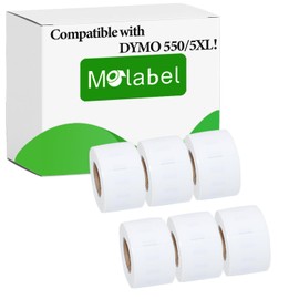 Molabel Standard Address Labels - 6 Rolls for Dymo S0722370 99010-28mm x 89mm Compatible with Dymo LabelWriter 550 Printers - 130 Labels per Roll
