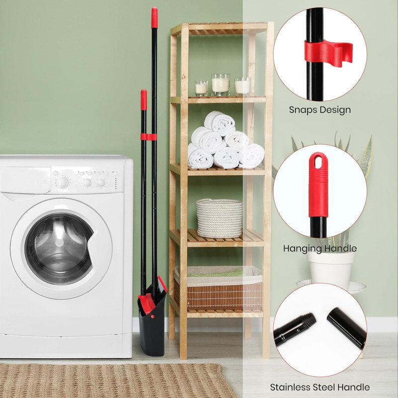 TreeLen Dust Pan and Broom/Dustpan Cleans Broom Combo with 52"