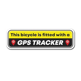 3 x Bike Fitted with GPS Tracker Vinyl Stickers - Bicycle Warning Notice Thief Deterrent Accessories Label Sticker - Size 85mm x 43mm #82167