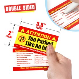 Anley 3.5x2 in You Parked Like an Idiot Cards - Funny Parking Violation Notice Cards for Bad Parking - Prank Gag Gift for Public Awareness, Car Owners (100 Pack)