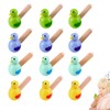 Pack of 12 Children's Wooden Bird Whistle Toy Lotus Flute
