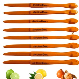 Orange Peeler Tool Set - 8 Pack Citrus Peeler for Easy Fruit Peeling, Dual-End Kitchen Gadgets for Oranges Lemons Limes, Long Handle Lightweight